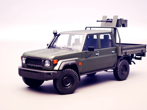 Armed Light Tactical Pickup Truck with Machinegun - PBR ORM 3D Modell