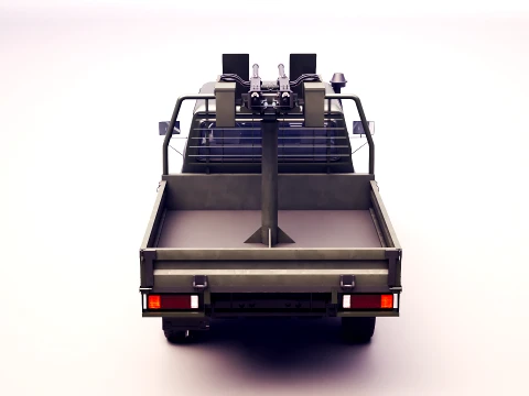 Armed Light Tactical Pickup Truck with Machinegun - PBR ORM 3D Model