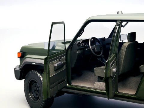 Armed Light Tactical Pickup Truck with Machinegun - PBR ORM 3D Model