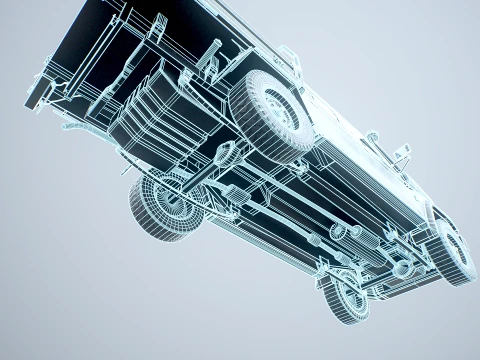 Armed Light Tactical Pickup Truck with Machinegun - PBR ORM 3D Model
