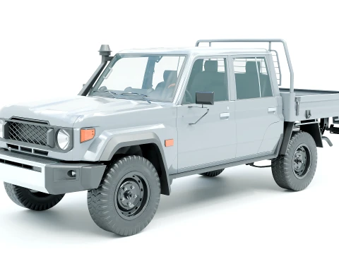 Off-Road Pickup Truck Double Cab 4x4 Rigged PBR Midpoly 3D Model