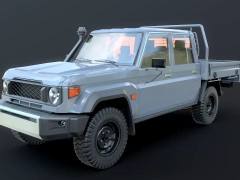 Off-Road Pickup Truck Double Cab 4x4 Rigged PBR Midpoly 3D Model