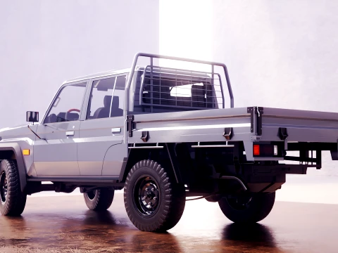 Off-Road Pickup Truck Double Cab 4x4 Rigged PBR Midpoly 3D Model