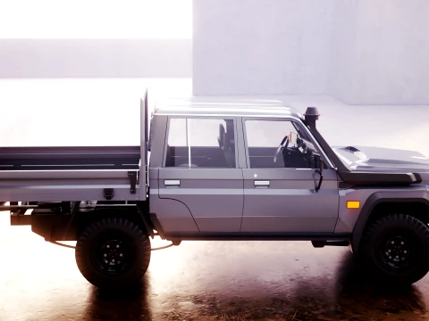 Off-Road Pickup Truck Double Cab 4x4 Rigged PBR Midpoly 3D Model