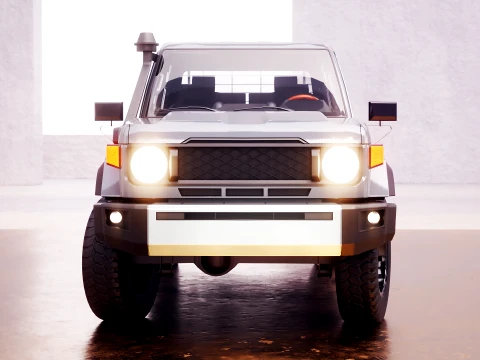 Off-Road Pickup Truck Double Cab 4x4 Rigged PBR Midpoly 3D Model