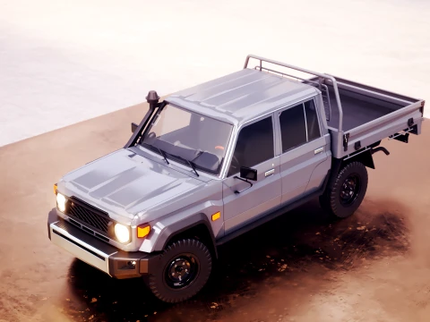 Off-Road Pickup Truck Double Cab 4x4 Rigged PBR Midpoly 3D Model
