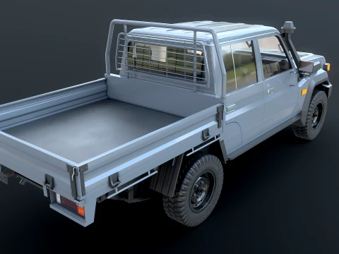 Off-Road Pickup Truck Double Cab 4x4 Rigged PBR Midpoly 3D Model