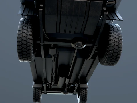 Off-Road Pickup Truck Double Cab 4x4 Rigged PBR Midpoly 3D Model