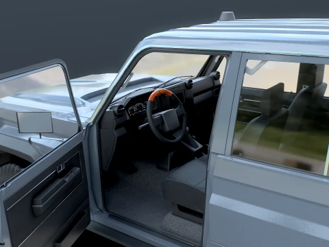 Off-Road Pickup Truck Double Cab 4x4 Rigged PBR Midpoly 3D Model