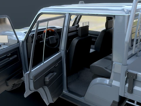 Off-Road Pickup Truck Double Cab 4x4 Rigged PBR Midpoly 3D Model