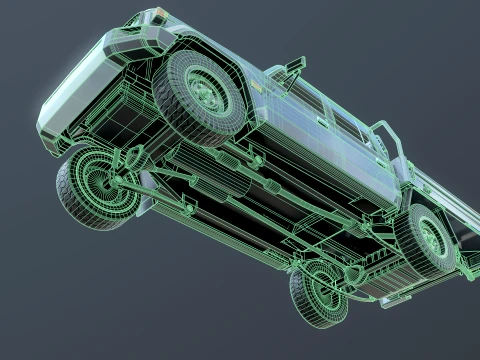 Off-Road Pickup Truck Double Cab 4x4 Rigged PBR Midpoly 3D Model