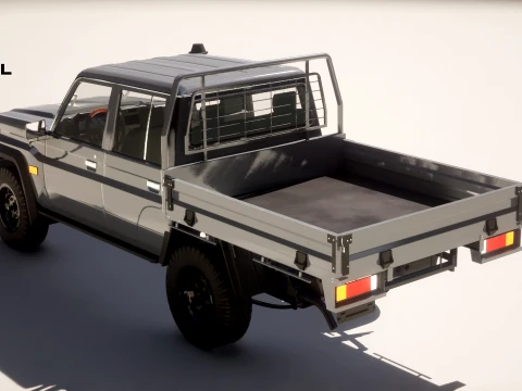 Off-Road Pickup Truck Double Cab 4x4 Rigged PBR Midpoly 3D Model