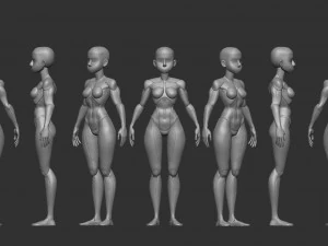 Female Blockout 3D Model
