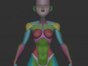 Female Blockout 3D Model