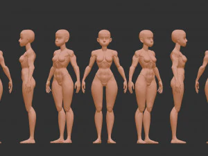 Female Blockout 3D Model