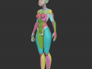 Female Blockout 3D Model