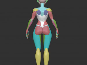Female Blockout 3D Model