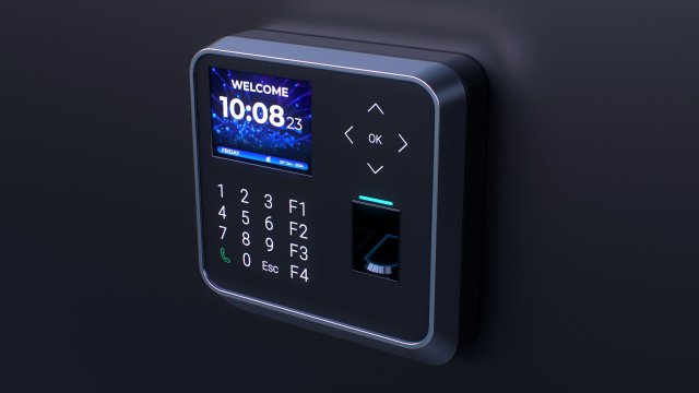 Biometric Attendance System Scanner 3D Model .c4d .max .obj .3ds .fbx .stl .blend 