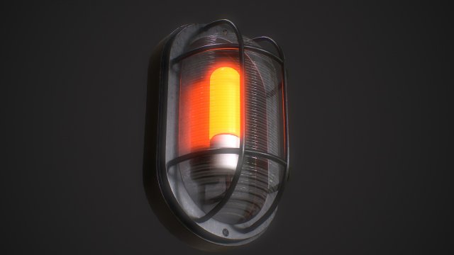 Industrial Wall Light Modèle 3D .c4d .max .obj .3ds .fbx .stl .blend 