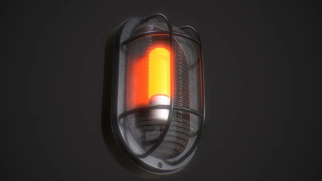 Industrial Wall Light 3D Model .c4d .max .obj .3ds .fbx .stl .blend