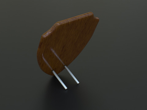 Polished Wood Plaque Shield VR - AR - low-poly Model 3D
