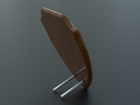 Polished Wood Plaque Shield VR - AR - low-poly Model 3D