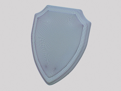Polished Wood Plaque Shield VR - AR - low-poly Model 3D