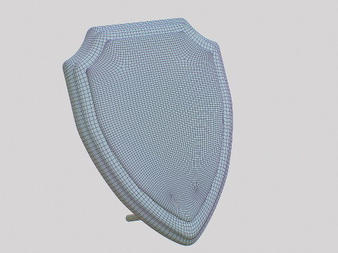 Polished Wood Plaque Shield VR - AR - low-poly Model 3D