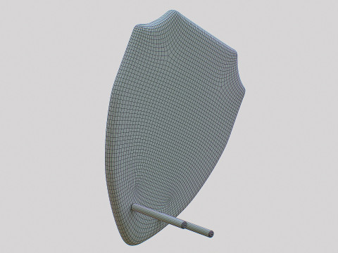 Polished Wood Plaque Shield VR - AR - low-poly Model 3D