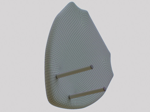 Polished Wood Plaque Shield VR - AR - low-poly Model 3D
