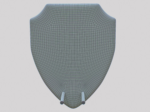 Polished Wood Plaque Shield VR - AR - low-poly Model 3D