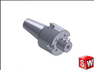 PORTA-FERRAMENTAS BT-40 COM CORTADOR DE FRESAGEM FACE Modelo 3D