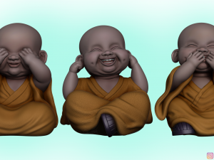 3 WISE BUDDHA MONK SET MONK I DONT SEE MONK I DONT SPEAK MONK I DONT HEAR 3Dプリントモデル