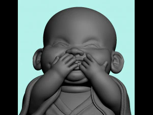 3 WISE BUDDHA MONK SET MONK I DONT SEE MONK I DONT SPEAK MONK I DONT HEAR 3D Print Model
