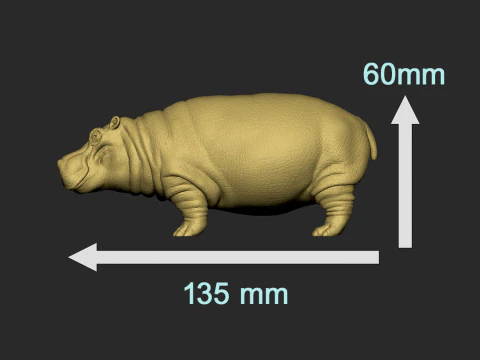 Бегемот 3D Принт Модель