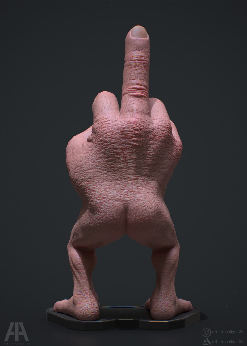 Mr Finger Fuckyou 3D Принт Модель .c4d .max .obj .3ds .fbx .stl .blend 