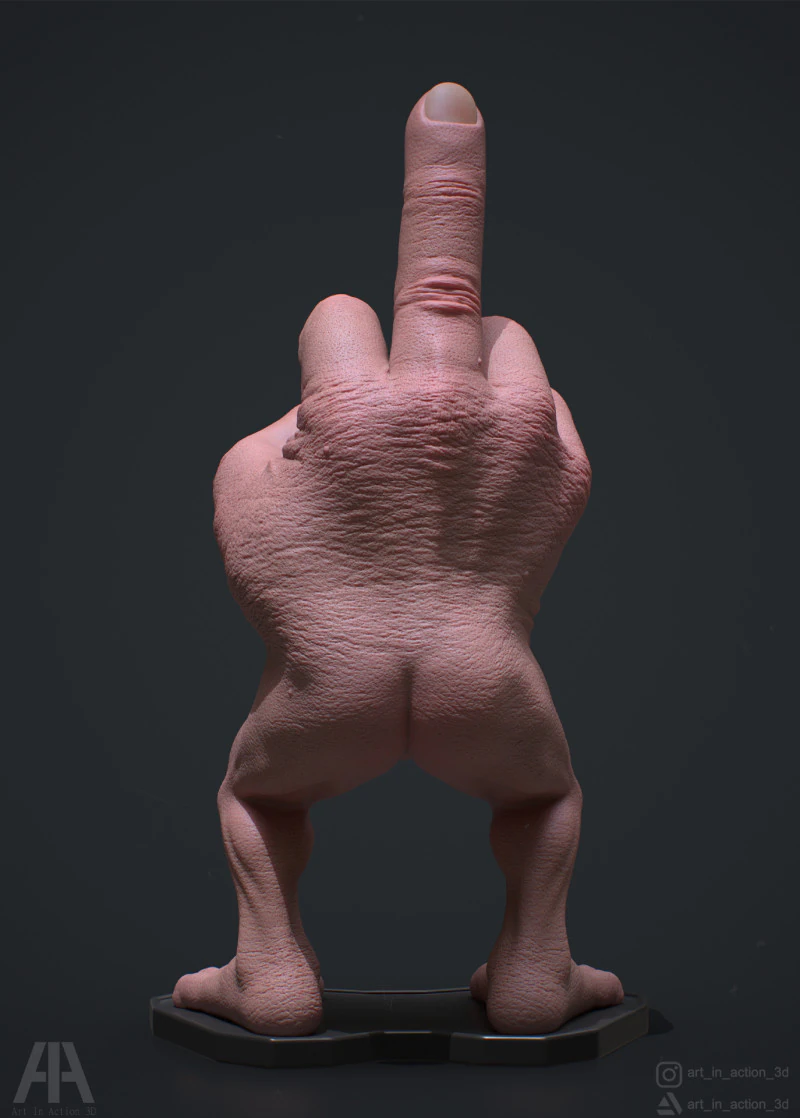 Mr Finger Fuckyou 3D Print Model .c4d .max .obj .3ds .fbx .stl .blend 