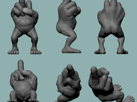Mr Finger Fuckyou 3D Принт Модель