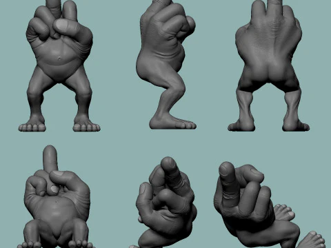 Mr Finger Fuckyou 3D Print Model