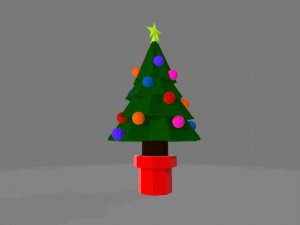 Low Poly Christmas Decoration 3D Model