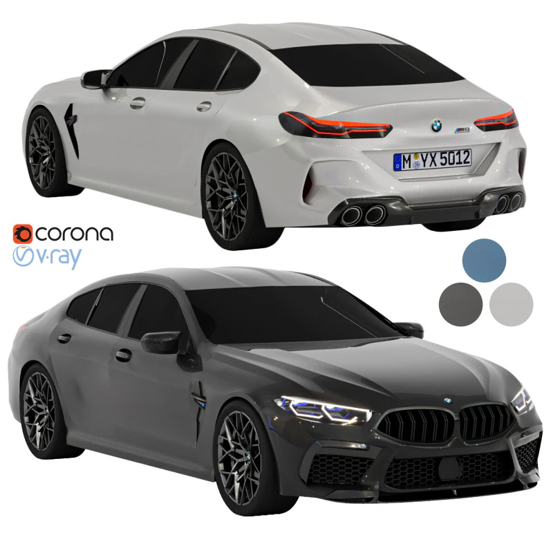 M8 Competition Corona Vray 3D Model .c4d .max .obj .3ds .fbx .stl .blend