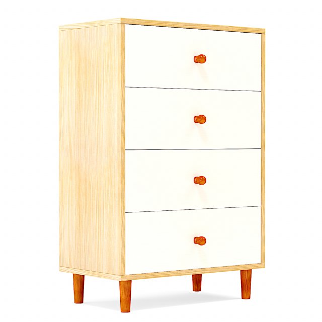 Drawers Cabinet 3D Model .c4d .max .obj .3ds .fbx .stl .blend