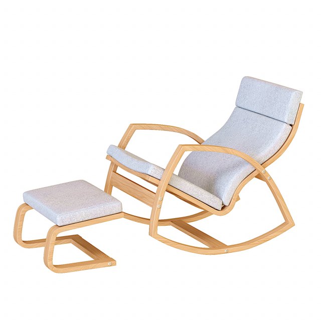 Rocking Chair 3D 모델 .c4d .max .obj .3ds .fbx .stl .blend 