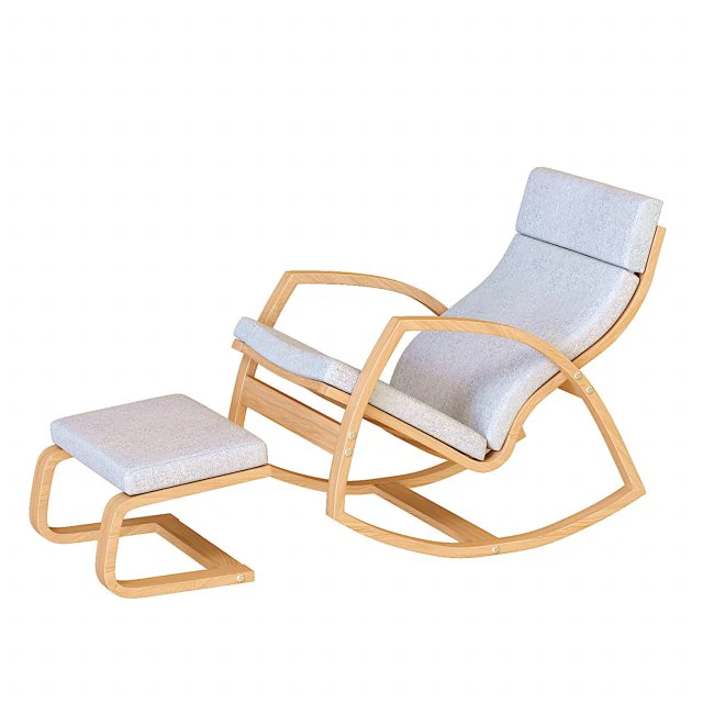 Rocking Chair 3D Model .c4d .max .obj .3ds .fbx .stl .blend 