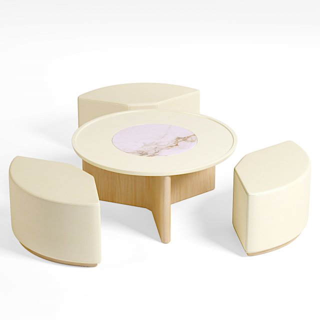 Round Coffee Table 3D Model .c4d .max .obj .3ds .fbx .stl .blend