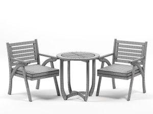IDZO Outdoor Table Chairs Heavy Duty Wood 3D Model