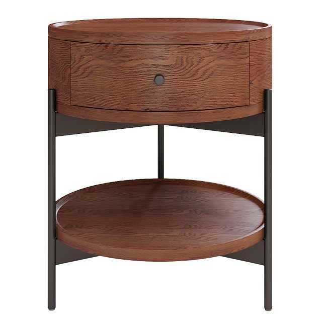 Warren Round Nightstand 3D Модель .c4d .max .obj .3ds .fbx .stl .blend