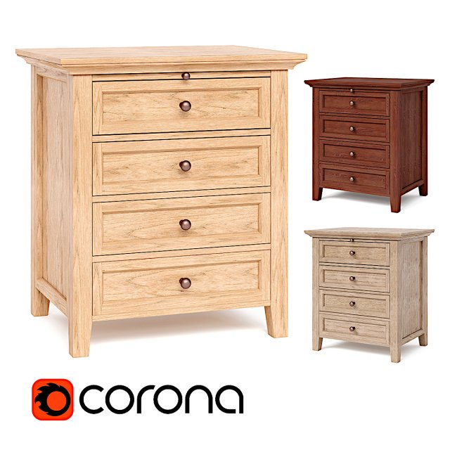 Hudson Nightstand 3D Model .c4d .max .obj .3ds .fbx .stl .blend 