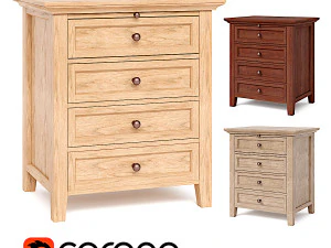 Meja Tempat Tidur Hudson Model 3D