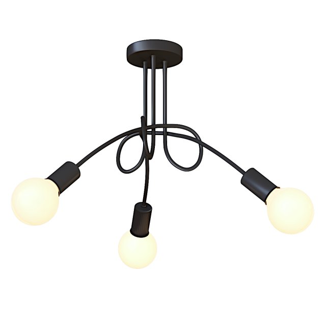 Wrought iron ceiling chandelier 3D Model .c4d .max .obj .3ds .fbx .stl .blend 
